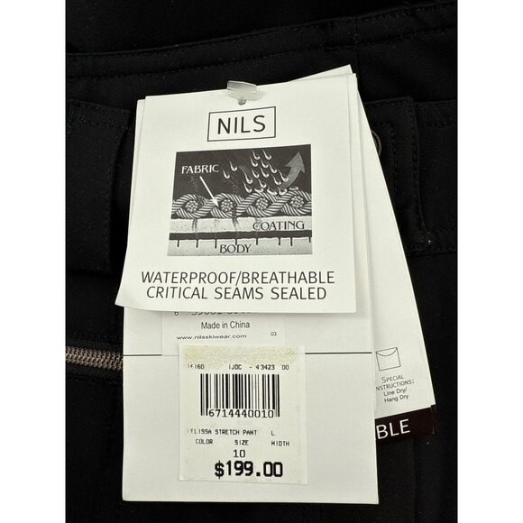 Nils Melissa Stretch Slacks Size 10 Black Waterproof Breathable - Picture 4 of 8